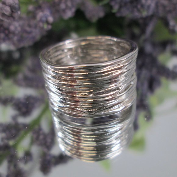 925 Sterling Silver Women's Ring,Thick Ring, Wide Band, 925 Stamped,Woven Ring - Picture 6 of 8